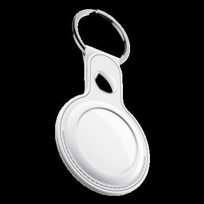 KeyBudz AirTag Keyring - skórzane etui ochronne do AirTag 2- pack (white)