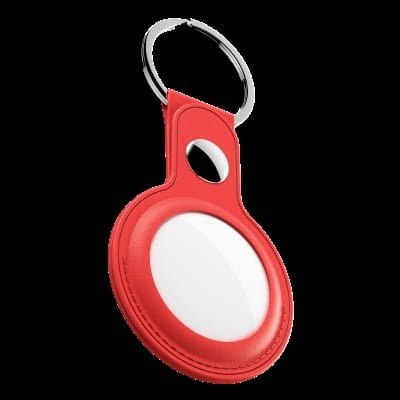 KeyBudz AirTag Keyring - skórzane etui ochronne do AirTag (red)