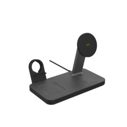 Mophie Snap+ 3w1 wireless charging stand - stojąca ładowarka bezprzewodowa do trzech urządzeń kompatybilna z MagSafe 15W (black)