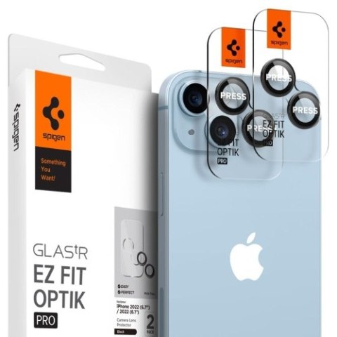 OSŁONA APARATU SPIGEN OPTIK.TR "EZ FIT" CAMERA PROTECTOR 2-PACK IPHONE 14 / 14 PLUS / 15 / 15 PLUS BLACK