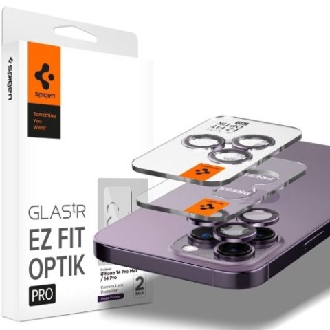 OSŁONA APARATU SPIGEN OPTIK.TR "EZ FIT" CAMERA PROTECTOR 2-PACK IPHONE 14 PRO / 14 PRO MAX DEEP PURPLE