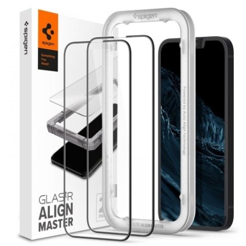 SZKŁO HARTOWANE SPIGEN ALM GLASS FC 2-PACK IPHONE 13 / 13 PRO / 14 BLACK