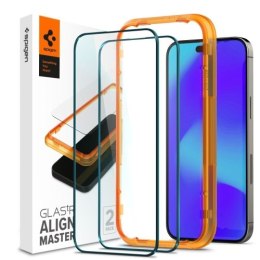 SZKŁO HARTOWANE SPIGEN ALM GLASS FC 2-PACK IPHONE 14 PRO BLACK