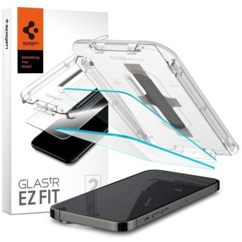 SZKŁO HARTOWANE SPIGEN GLAS.TR "EZ FIT" 2-PACK IPHONE 14 PRO MAX CLEAR