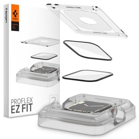 SZKŁO HYBRYDOWE SPIGEN PROFLEX "EZ FIT" 2-PACK APPLE WATCH 7 / 8 / 9 (45 MM) CLEAR