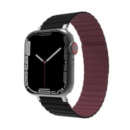 JCPAL PASEK FLEXFORM DO APPLE WATCH 6/7/8 (38/40/41mm) magnetyczne zapięcie (czarno-bordowy)