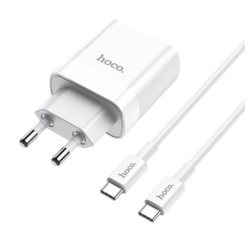 HOCO C80A NETWORK CHARGER PD20W/QC3.0 + TYPE-C CABLE WHITE