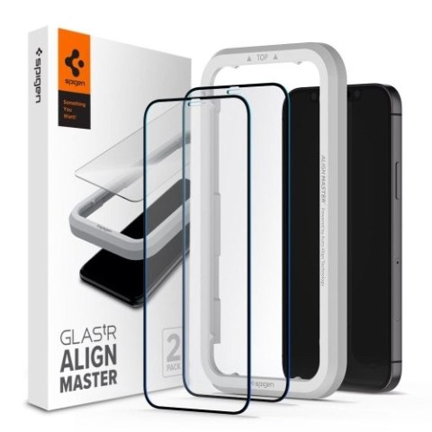 SZKŁO HARTOWANE SPIGEN ALM GLASS FC 2-PACK IPHONE 12/12 PRO BLACK