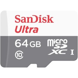 SanDisk Ultra microSDXC - Karta pamięci 64 GB Class 10 UHS-I 100MB/s z adapterem