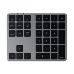 Satechi Aluminium Extended Keypad - bezprzewodowa klawiatura numeryczna z wbudowanymi skrótami klawiszowymi Bluetooth (space gra