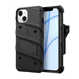 ZIZO BOLT Series - Pancerne etui iPhone 13 ze szkłem 9H na ekran + uchwyt z podstawką (czarny)