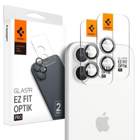 OSŁONA APARATU SPIGEN OPTIK PRO GLAS.TR "EZ FIT" CAMERA PROTECTOR 2-PACK IPHONE 16 / 16 PLUS CRYSTAL CLEAR