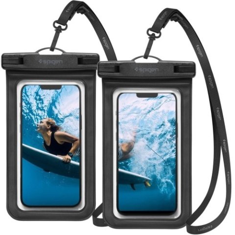 SPIGEN A601 UNIVERSAL WATERPROOF CASE 2-PACK BLACK