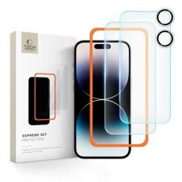 SZKŁO HARTOWANE TECH-PROTECT SUPREME SET 3-PACK IPHONE 16 CLEAR