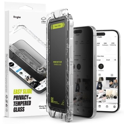 SZKLO PRYWATYZUJĄCE RINGKE EASY SLIDE 2-PACK IPHONE 16 PRO MAX PRIVACY