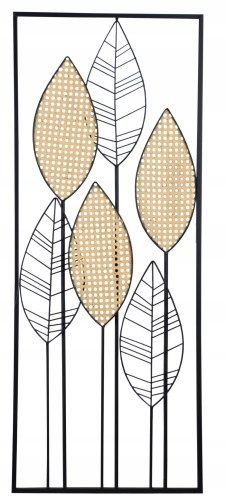 WYP DEKORACJA ŚCIENNA METALOWA LIŚCIE W RAMIE