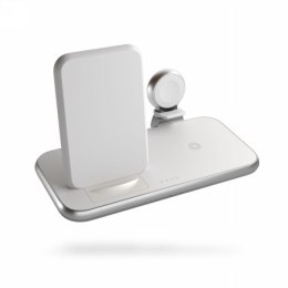 ZENS Aluminium 4w1 Stand Wireless Charger - bezprzewodowa stacja ładująca do trzech urządzeń (45W), z możliwością ładowanie czwa