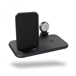 ZENS Aluminium 4w1 Stand Wireless Charger - bezprzewodowa stacja ładująca do trzech urządzeń (45W), z możliwością ładowanie czwa