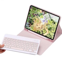 Klawiatura do Apple IPADa AIR 4 10.9 2020 z etui i RYSIKIEM (różowa)