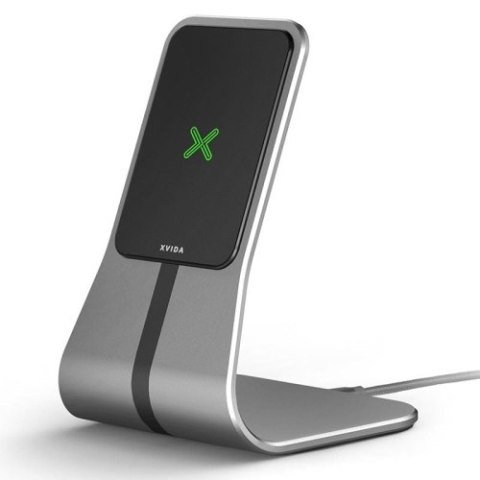 XVIDA (POWER 2) Wireless Charging Desk Stand - Ładowarka indukcyjna Qi 7.5W na biurko, aluminium (srebrny)