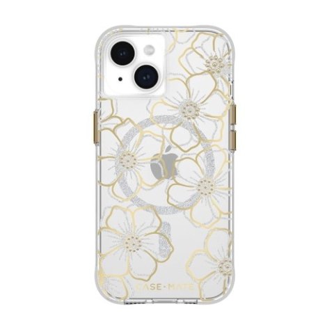 Case-Mate Floral Gems MagSafe - Etui iPhone 15 / iPhone 14 / iPhone 13 (Gold)