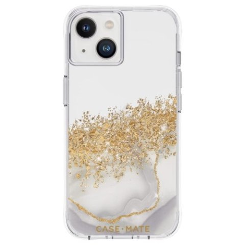 Case-Mate Karat - Etui iPhone 14 / iPhone 13 zdobione złotem (Marble)