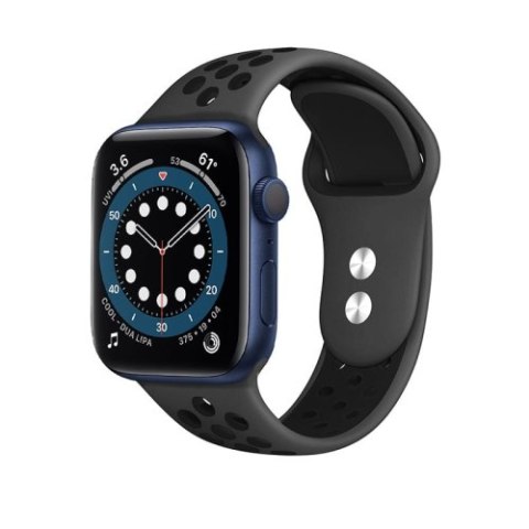 Crong Duo Sport - Pasek do Apple Watch 38/40/41 mm (szary/czarny)