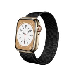 Crong Milano Steel - Pasek ze stali nierdzewnej do Apple Watch 42/44/45/49 mm (czarny)