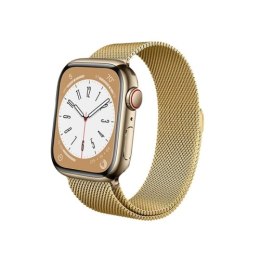 Crong Milano Steel - Pasek ze stali nierdzewnej do Apple Watch 42/44/45/49 mm (złoty)