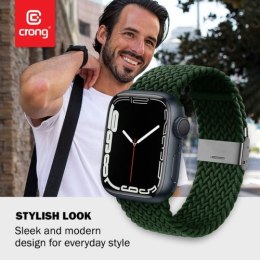 Crong Wave Band - Pleciony pasek do Apple Watch 42/44/45/49 mm (zielony)