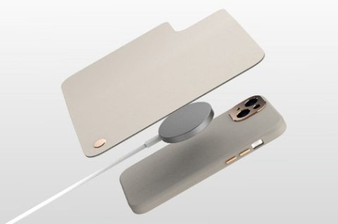 Moshi Overture MagSafe - Skórzane etui 3w1 z klapką iPhone 14 Pro Max (Serene Gray)