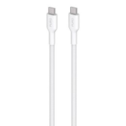 PURO Fabric - Kabel w oplocie heavy duty USB-C do USB-C 1,2m (biały)