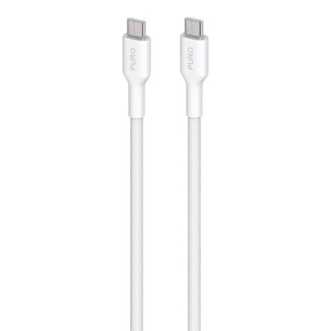 PURO Fabric - Kabel w oplocie heavy duty USB-C do USB-C 1,2m (biały)