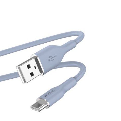 PURO ICON Soft Cable - Kabel USB-A do USB-C 1.5 m (Powder Blue)