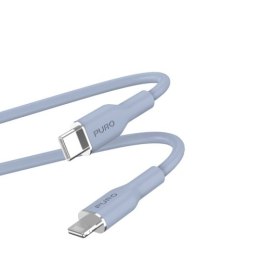 PURO ICON Soft Cable - Kabel USB-C do Lightning certyfikat MFi 1.5 m (Powder Blue)