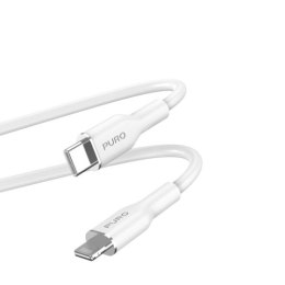 PURO ICON Soft Cable - Kabel USB-C do Lightning certyfikat MFi 1.5 m (White)