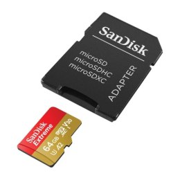 SanDisk Extreme microSDXC - Karta pamięci 64 GB A2 V30 UHS-I U3 170/80 MB/s z adapterem