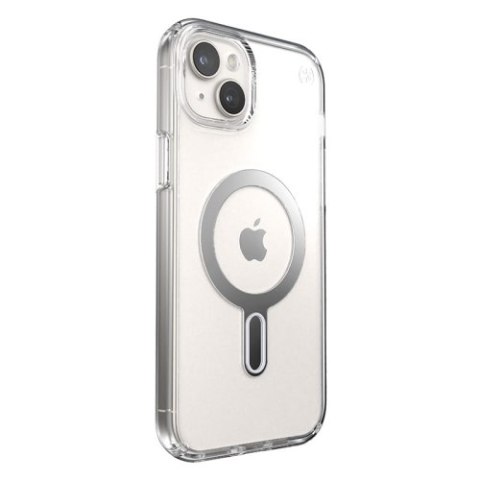 Speck Presidio Perfect-Clear ClickLock & MagSafe - Etui iPhone 15 Plus / iPhone 14 Plus (Clear / Chrome Finish / Serene Silver)