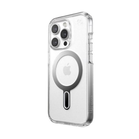 Speck Presidio Perfect-Clear ClickLock & MagSafe - Etui iPhone 15 Pro (Clear / Chrome Finish / Serene Silver)