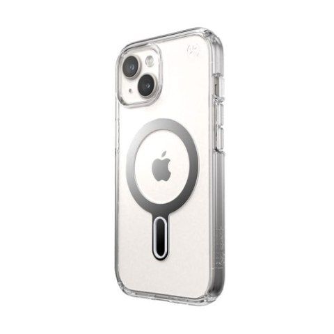 Speck Presidio Perfect-Clear ClickLock & MagSafe - Etui iPhone 15 / iPhone 14 / iPhone 13 (Clear / Chrome Finish / Serene Silver