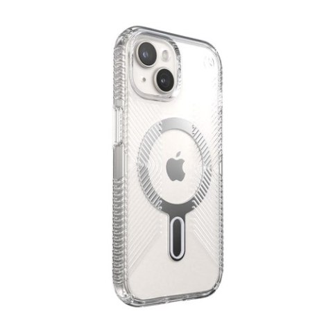 Speck Presidio Perfect-Clear Grip ClickLock & MagSafe - Etui iPhone 15 / iPhone 14 / iPhone 13 (Clear / Chrome Finish / Serene S