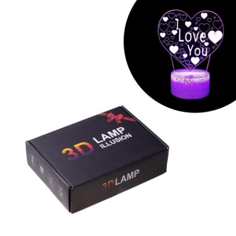 Lampka nocna 3D LED "I Love you" Mała Halogen