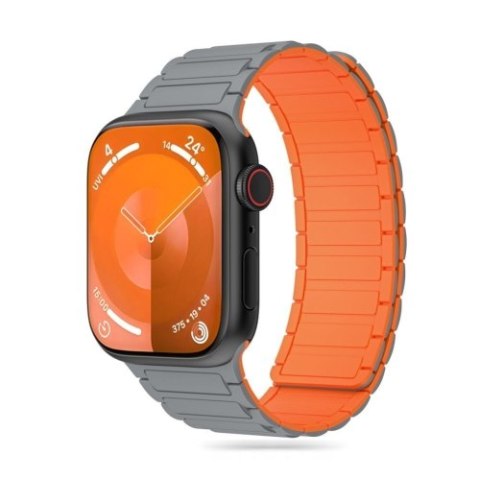 TECH-PROTECT ICONBAND MAGNETIC APPLE WATCH 4 / 5 / 6 / 7 / 8 / 9 / SE / ULTRA 1 / 2 (42 / 44 / 45 / 49 MM) TITANIUM/ORANGE