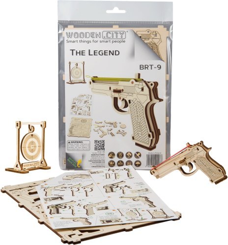 Drewniane Puzzle 3D - Pistolet The Legend BRT-9