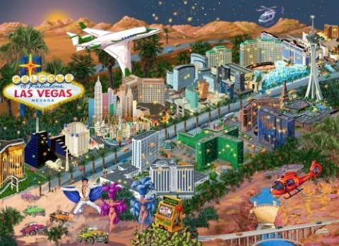 Drewniane Puzzle z figurkami - Witamy w Las Vegas, 505 elementów