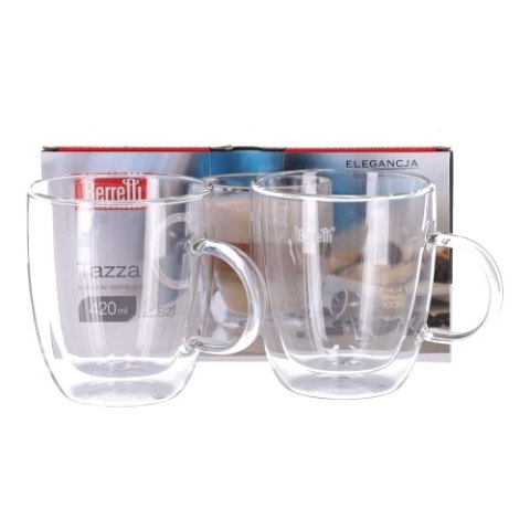 Zestaw 2 szt. szklanek termicznych z uchem Tazza BERRETTI, 420 ml